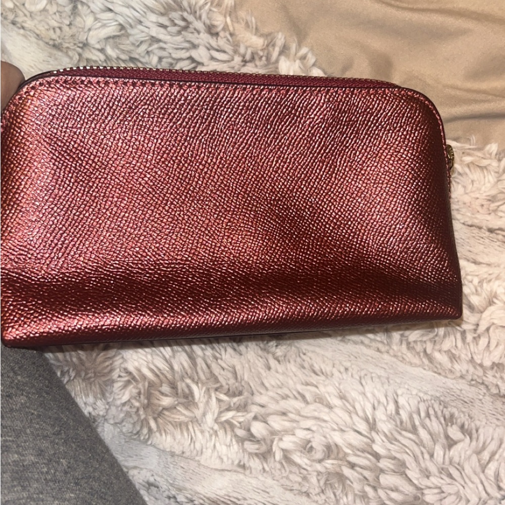 Coach Metallic Red Cosmetic Bag - Picture 5 of 6
